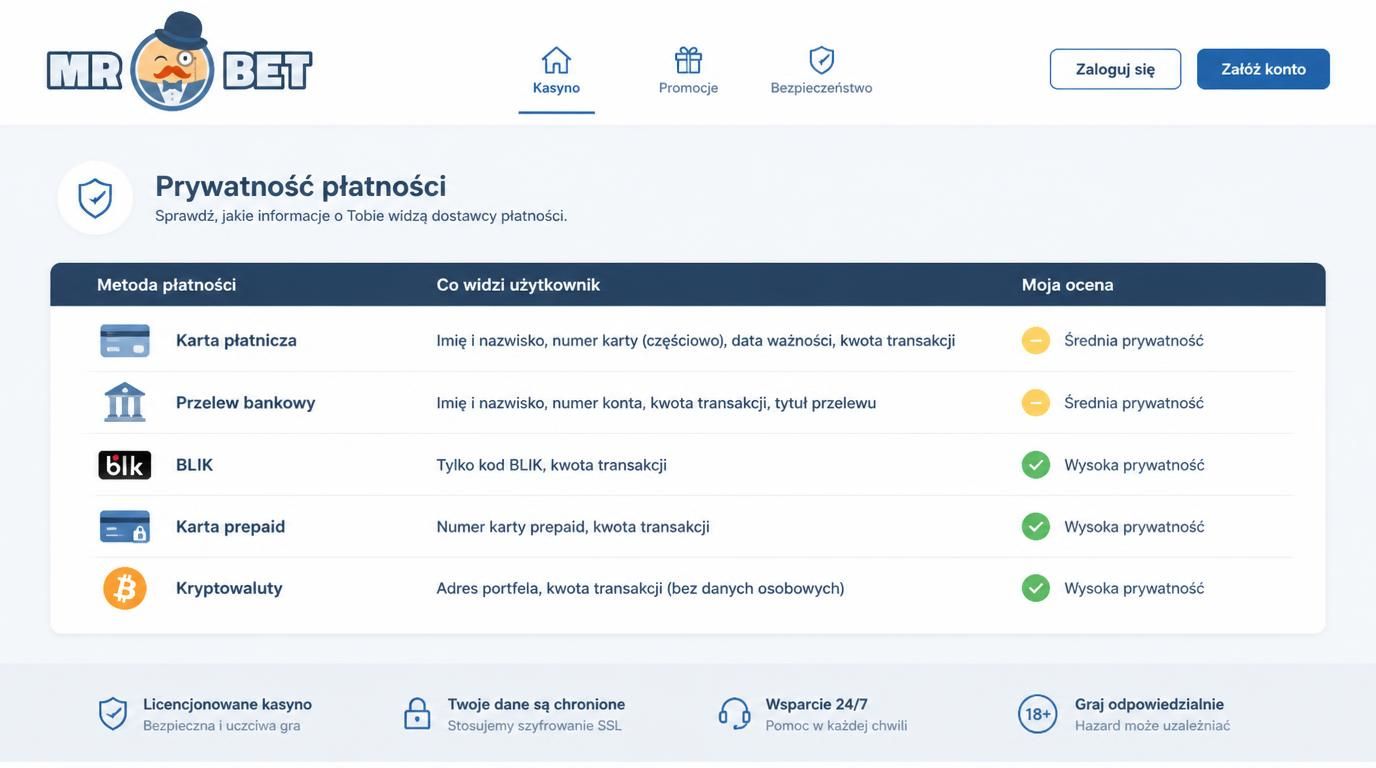 tabela prywatności metod płatności 